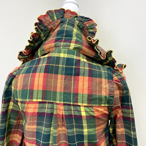 Free People Molly Plaid Ruffle Top XS Festival - Picture 7 of 16